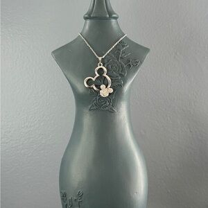 Durable Disney Mickey Mouse Dazzling Rhinestone Ear Necklace - Stainless…